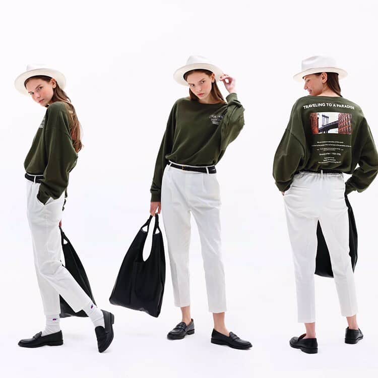 Right-onのインスタグラム：「○アートなバックフォトロンT○﻿ ﻿ 【women's】﻿ ﻿ tops:¥3,000﻿ bottom:¥3,500﻿ bag:¥2,500﻿ ﻿ _ _ _ _ _ _ _ _ _ _ _ ﻿ ﻿ tops:¥4,000﻿ bottom:¥3,000﻿ bag:¥2,500﻿ ﻿ #righton #right_on #ライトオン ﻿ #2021#newcollection﻿  #bottom #tops #COLLECTION﻿ #fashion」