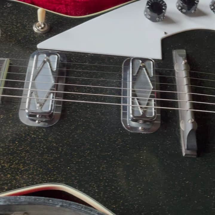 ブライアン・アダムスのインスタグラム：「Digging through the vault today and found my pretty Silvertone, Jupiter. Thought you might like a close up of it. #bryanadamsreckless #bryanadamssummerof69」