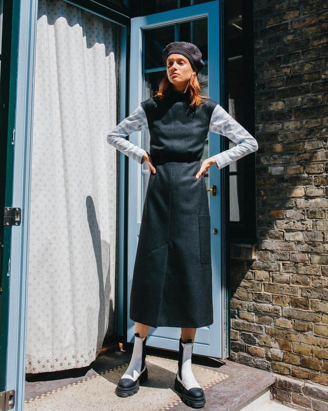 Saks Fifth Avenueのインスタグラム：「Master the art of Scandi-chic style with @ganni's turtleneck dress in wool suiting—an updated take on the classic midi dress. #CPHFW #SaksStyle」