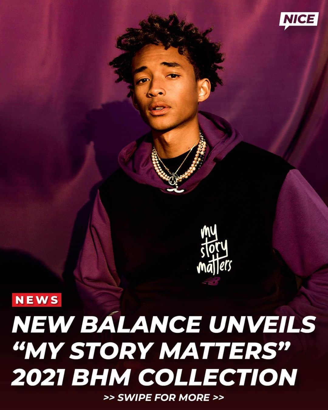 のインスタグラム：「New Balance’s “My Story Matters” collection is guided by Black voices and the celebrations of their experiences. ✊💜 The collection also includes apparel with a “Their Story Matters” mantra for non-black consumers to partake in the collection and show support in spreading the message. LINK IN BIO for release info. 📲」