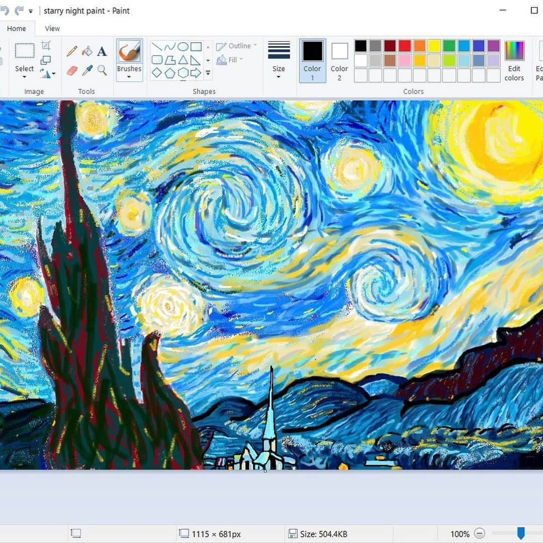 Microsoftさんのインスタグラム写真 - (MicrosoftInstagram)「The Art ➡ The Artist.  Someone was feeling inspired by Van Gogh's Starry Night.」2月4日 8時33分 - microsoft