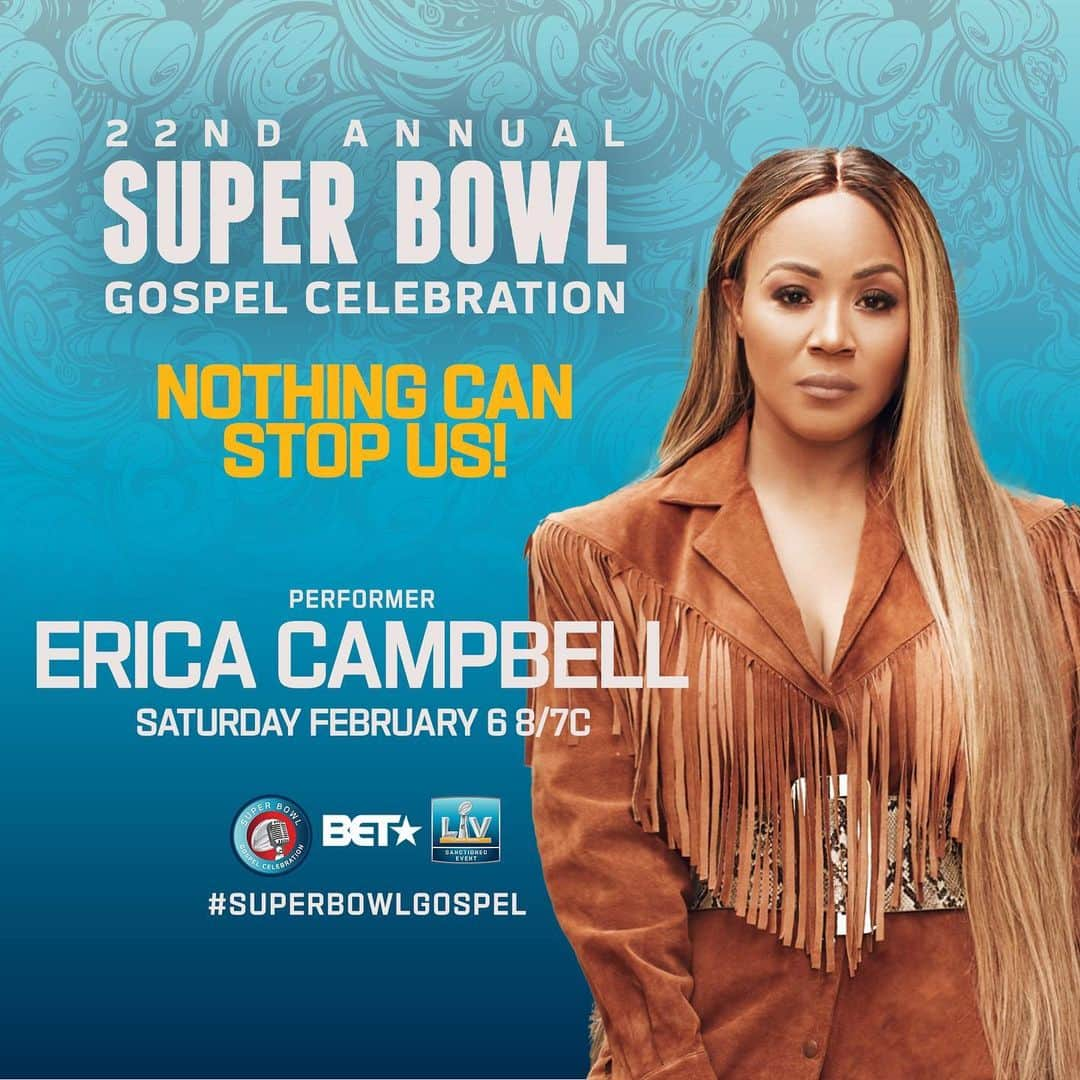 エリカ・キャンベルさんのインスタグラム写真 - (エリカ・キャンベルInstagram)「I’m so excited to be a part of the 22nd Annual NFL Sanctioned #SuperBowlGospel Celebration. Tune in to @bet this Saturday, February 6 at 8 pm EST!   #EricaCampbell #BET #NothingCanStopUs #SuperBowlGospel #SuperBowl」2月4日 9時01分 - imericacampbell