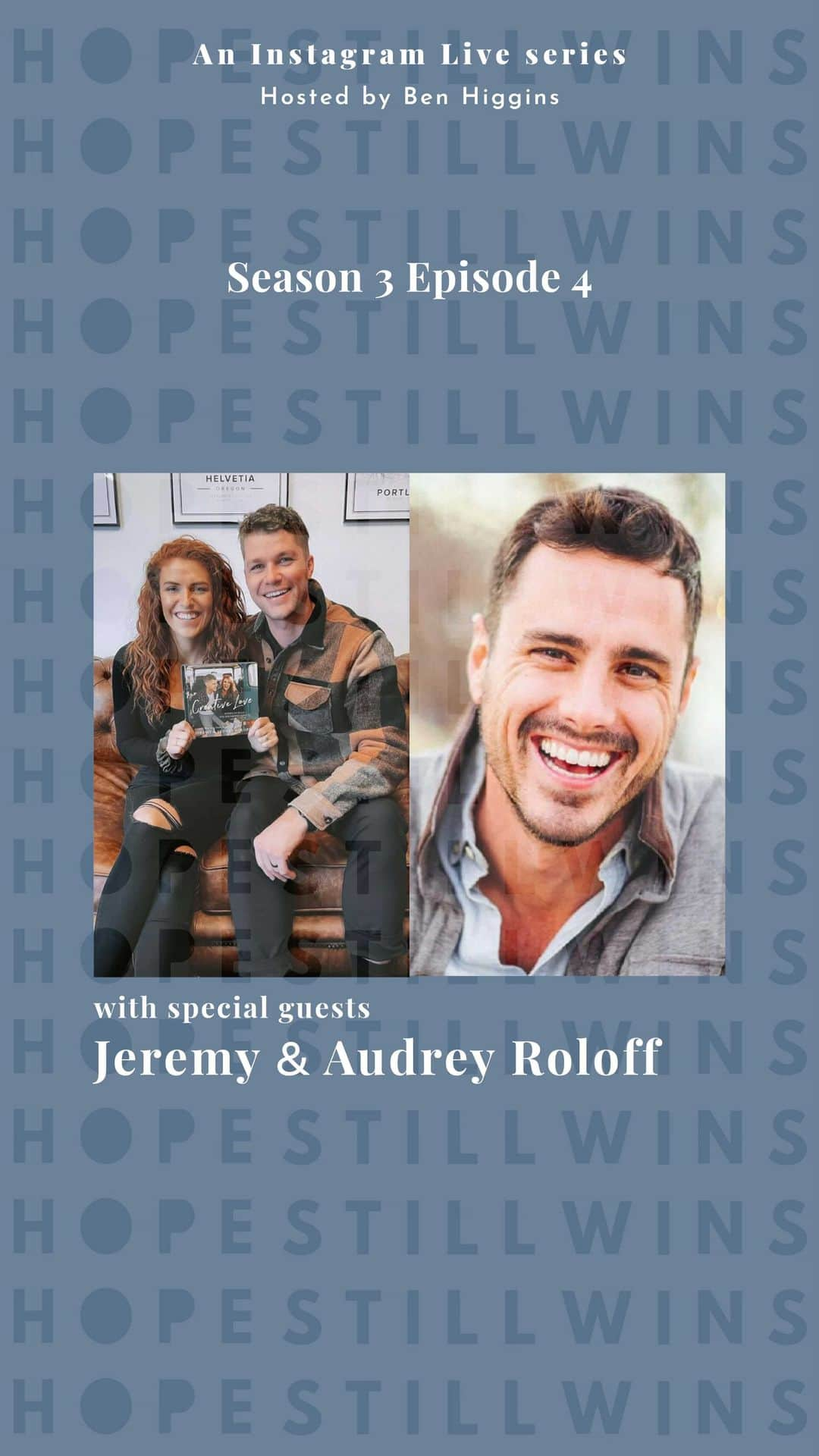 ベン・ヒギンズのインスタグラム：「The Roloff’s have a powerful message for any of us hoping to create and maintain healthy, intentional relationships. Whether you’re single, dating or married, it’s a conversation I pray serves you! They also just released a new book, Creative Love, which you can pick up alongside #AloneinPlainSight!」