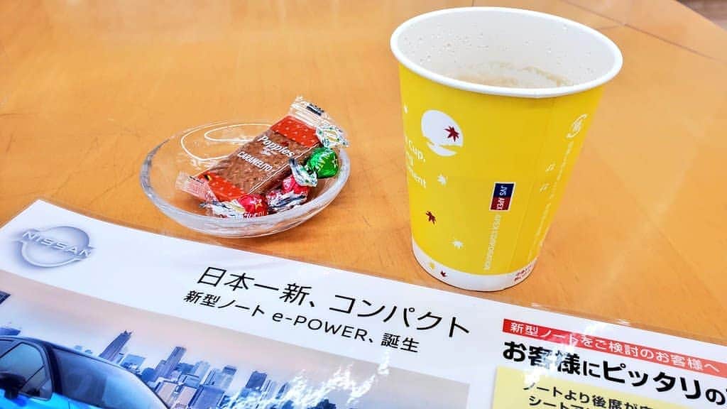 のインスタグラム：「ホットコーヒー！ #変なランプが付き点検中」
