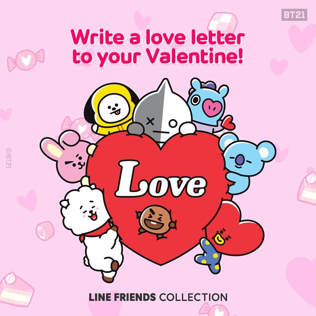 BT21 Stars of tomorrow, UNIVERSTAR!さんのインスタグラム写真 - (BT21 Stars of tomorrow, UNIVERSTAR!Instagram)「Can you feel the love? 💝 ⠀ Show your love & enjoy a special offer 💌 ⠀ 1. Scroll Down until you see the board 2. Write down the email address you used to join LINE FRIENDS COLLECTION 3. Write a love letter to your valentine until Feb.14 ⠀ We will send you a 10% discount code to the email address you have written within 2 days! 👉Link in bio ⠀ #BT21 #LINEFRIENDSCOLLECTION #Sendaletter #Toyourvalentine #Specialoffer」2月4日 11時21分 - bt21_official