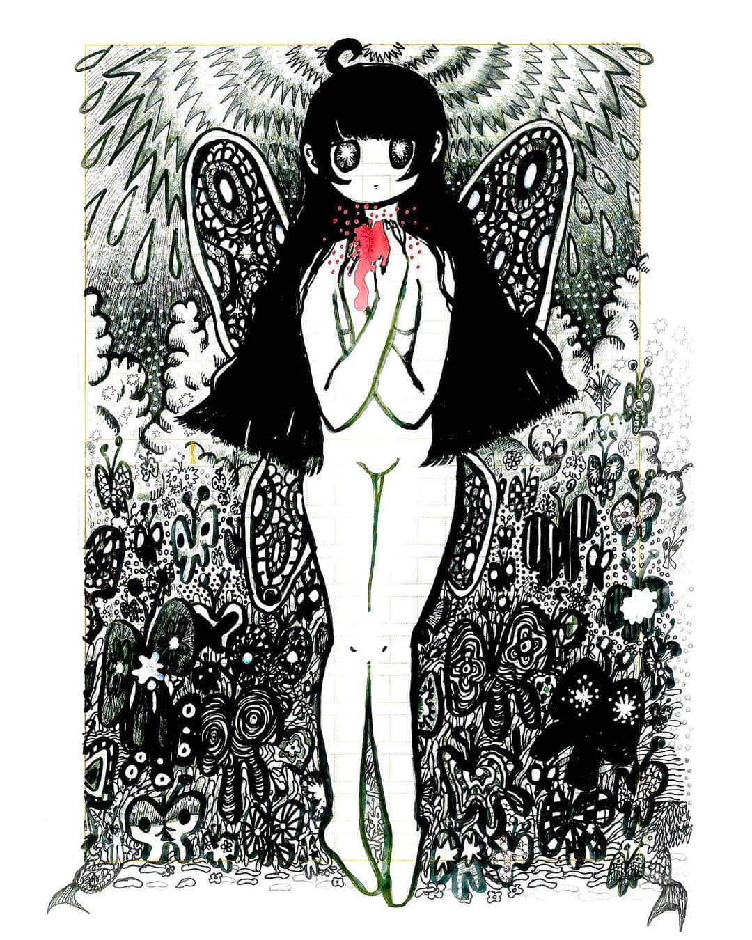 DAOKOのインスタグラム：「implore mercy  #原稿用紙drawing」