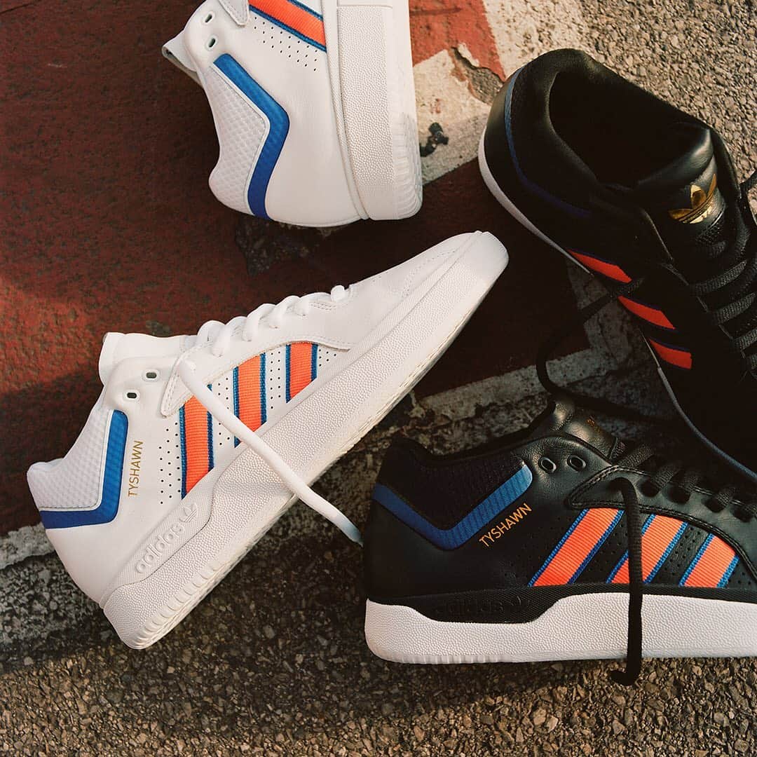 adidas Skateboardingのインスタグラム：「TYSHAWN🗽🏀 /// Taking court inspired cues from his hometown of NYC, we introduce two new additions to the TYSHAWN lineup. Available now at your local skate shop and online at adidas.com/skateboarding • #adidasSkateboarding #TYSHAWN」