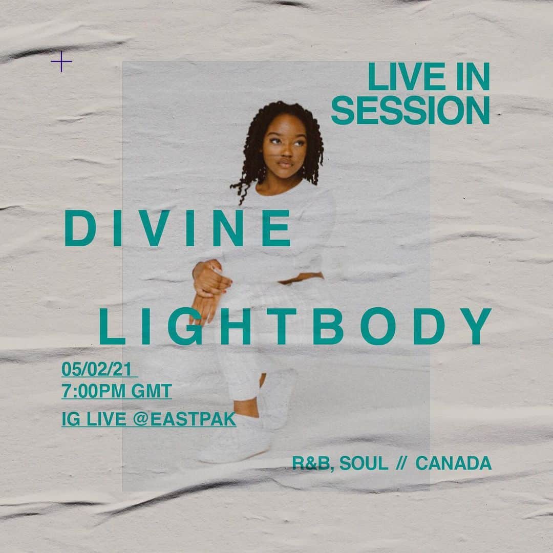 イーストパックのインスタグラム：「End your week on a positive note by tuning in to our first live music performance tomorrow. Toronto-based singer and songwriter @divinelightbody will bring soulful vibes to our Instagram Live session tomorrow (Friday) at 7pm GMT #builttoresist #eastpak #blackhistorymonth #bhm #equality」
