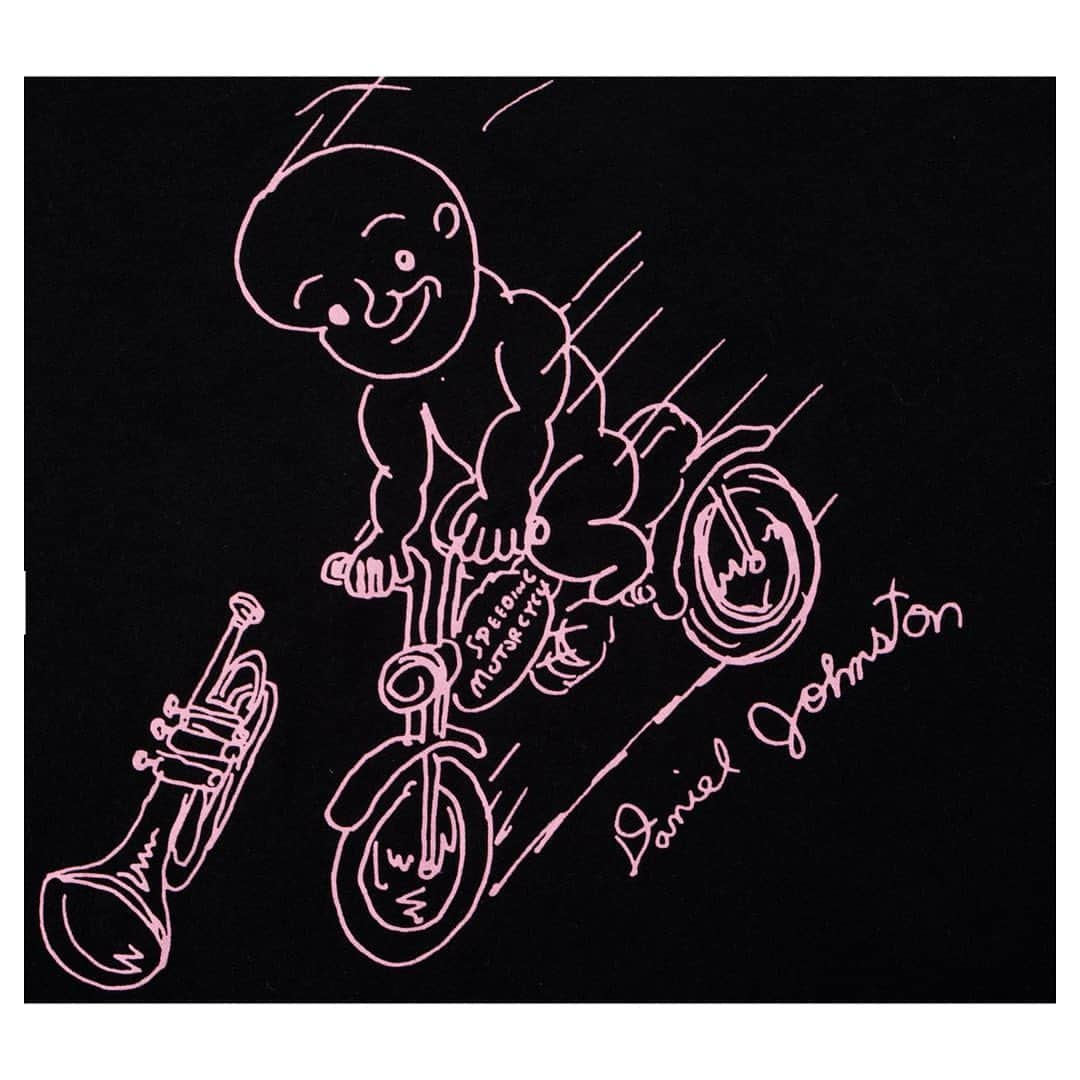 フォークのインスタグラム：「From our Daniel Johnston collaboration. The motorbike baby on a black hoodie with all proceeds towards mental health organisation @hihowareyouproject. It’s good to talk.   #folkclothing #danieljohnston #newarrivals #hihowareyou」