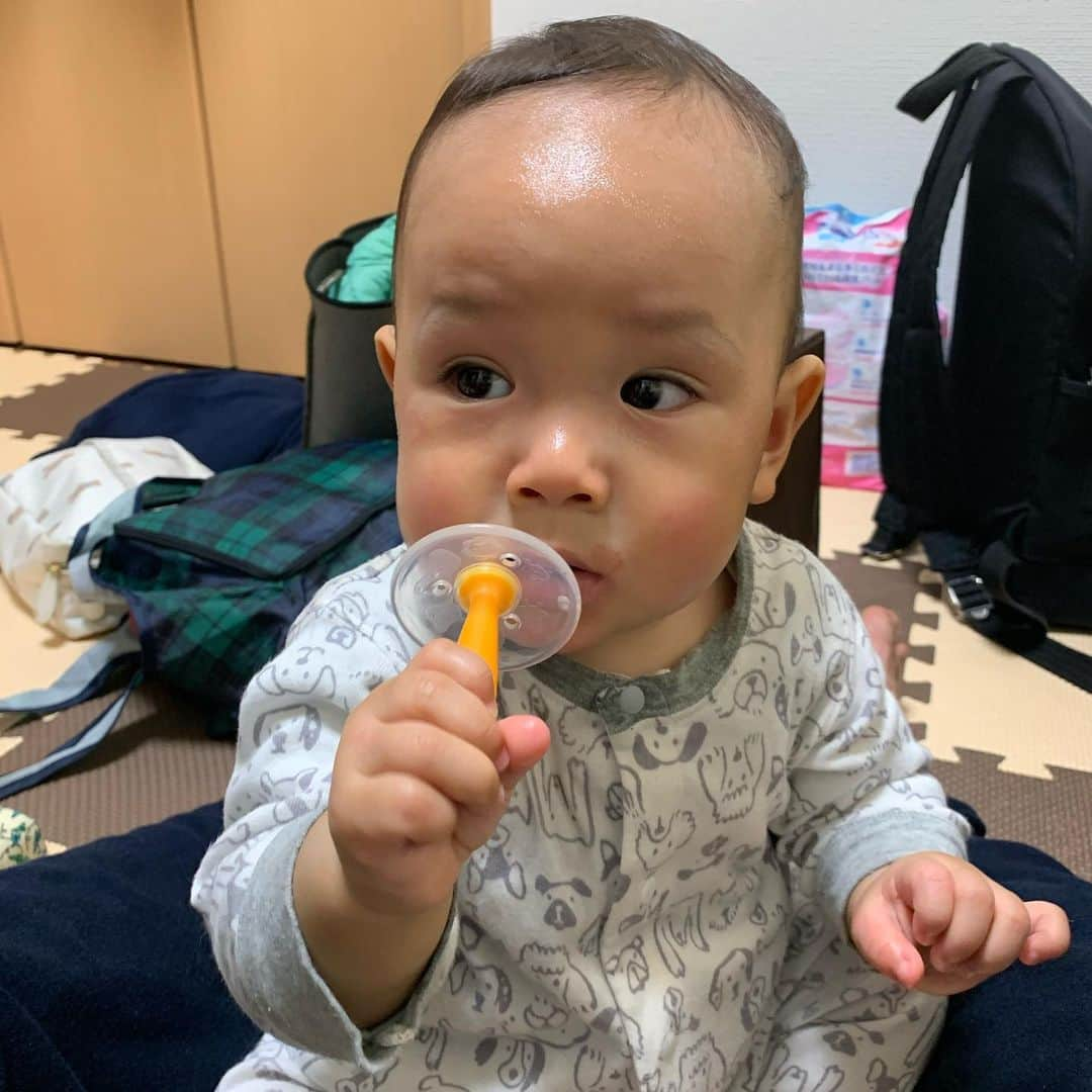 瀬間友里加さんのインスタグラム写真 - (瀬間友里加Instagram)「10month👶✨動き回るので普通の写真が撮れません😂たくさん動くようになり夜中1度も起きずに寝てくれるようになった✨嬉しい😭託児所や祖父祖母に預けても泣かずに遊べるようになり人見知りはしないままで助かっております👶👍暖かくなったら公園でもたくさん遊ぼうね🥰#10ヶ月ベビー #10months #10monthsbaby」2月4日 15時01分 - yurika.sema