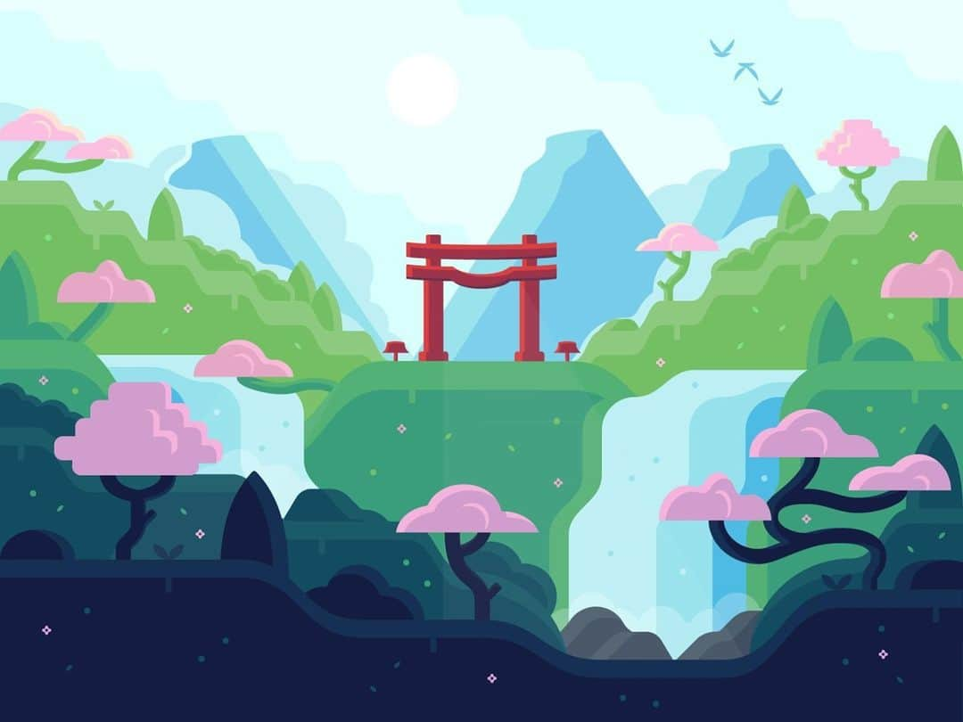 Dribbbleさんのインスタグラム写真 - (DribbbleInstagram)「Fates 🌸 by Cody Cai ⠀ ⠀ #dribbble #design #illustration #landscape #vector」2月4日 16時17分 - dribbble