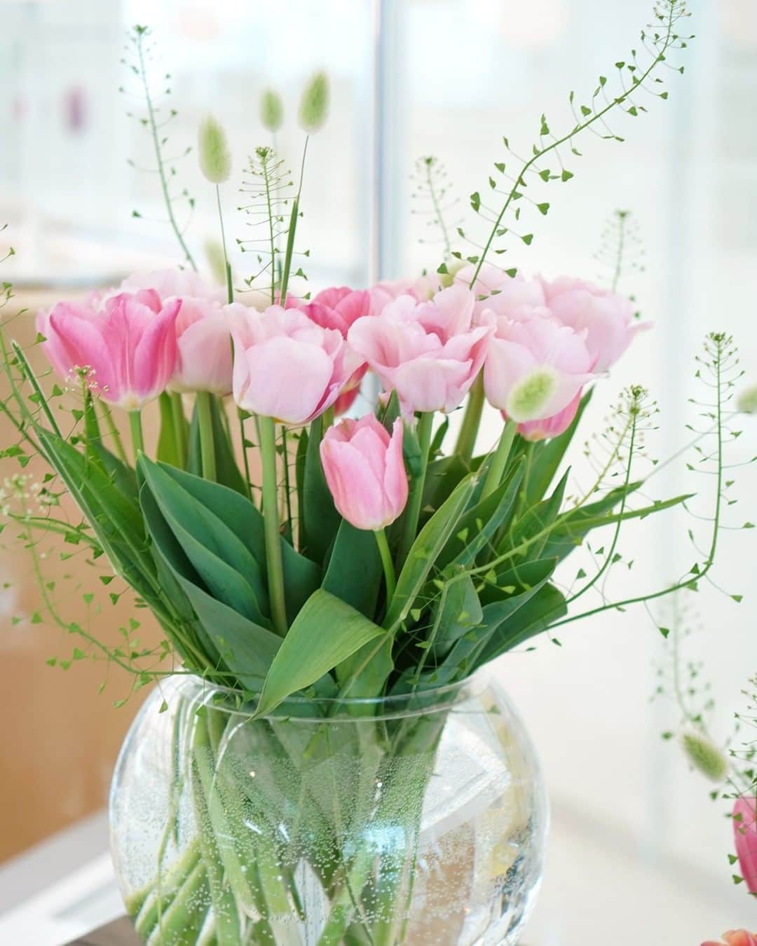 AOYAMA_HANAMOさんのインスタグラム写真 - (AOYAMA_HANAMOInstagram)「オフィスに花の癒しを。  春の花・チューリップとナチュラルなグリーンを組み合わせて、オフィスへ活け込みを行いました。  品種改良が盛んで、色や咲き方にさまざまな種類があるチューリップ。それぞれの違いを比べるのも、楽しみのひとつですよね。  青山花茂は、カフェ・レストラン・料亭・アパレルなどの店舗から、オフィスやホテルまで、様々な場所のディスプレイのご依頼を承ります。  ご用命・ご相談は @aoyama_hanamo のプロフィールのリンクからHPへ、お問い合わせフォームまたはお電話でお問い合わせください。  - - -  #aoyamahanamo #flowers #flowershop #florist #instaflower #flowergram #flowerstagram #flowerlovers #花 #花屋 #生花店 #フラワー #花のある暮らし #花のある日常 #青山花茂 #フラワーアレンジメント #青山花茂活け込み #活け込み #チューリップ #なずな #ラグラス #春の花 #オフィスの癒し #オフィスの花 #オフィス装花」2月4日 18時05分 - aoyama_hanamo
