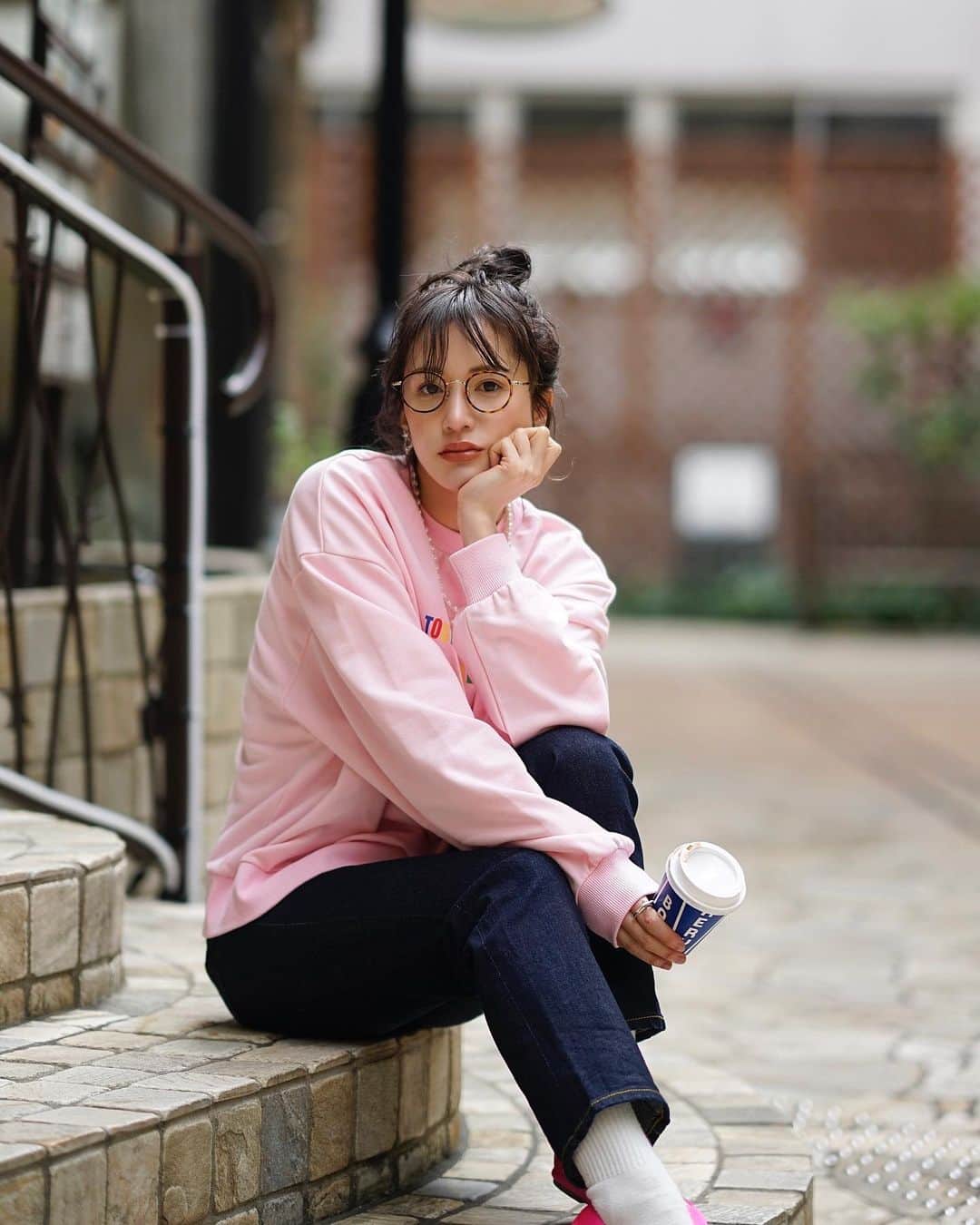 fukishaljのインスタグラム：「Sakura color is coming soon...🌸✨ @chanchang_official   もうすぐお知らせがあります…♪  3色展開なのですが、ピンクをチラッと🤭🌸 サイズ展開も増やしたので 身長性別関係なくご愛用していただけると思います。 真夏以外は着用できる素材なのでたのしみにしててください💘」