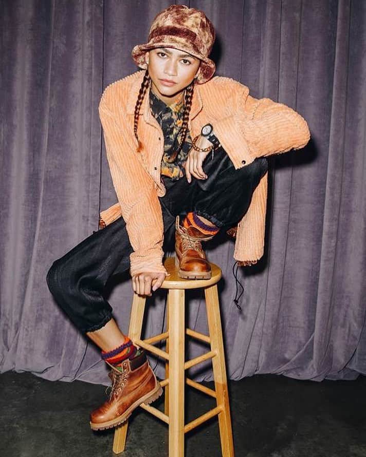 ティンバーランドのインスタグラム：「Zendaya rocks Timberland’s 6-inch Heritage Boot in the February issue of GQ.  Photo by Tyrell Hampton, Styled by Law Roach」