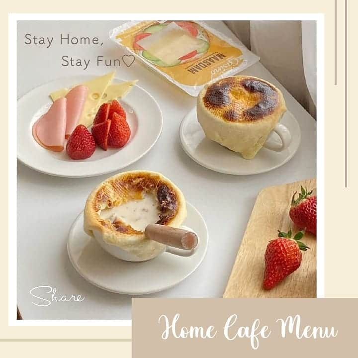 for my darlingのインスタグラム：「﻿ ﻿おうちカフェ☕️でstay home✨﻿ ﻿ まだまだおうち時間が続く中、﻿ #おうちカフェ にハマる人続出中🏠💞﻿ ﻿ カフェにありそうな可愛いランチやスイーツ🍩﻿ 自分で作っても、テイクアウトでも🙆‍♂️﻿ ﻿ 撮影の時は、おしゃれカフェにありそうな英字新聞などの﻿ 小物を一緒に写すのがポイントだよ🐻♪﻿ ﻿ みんなもぜひやってみてね☕️﻿ ﻿ THANK YOU...﻿ @9191pipi_﻿ @chanru﻿ ﻿ #スイーツ #おうちパスタ #手作りパスタ #おうちごはん #おうちカフェ #myroom #myhome #一人暮らし #シンプルな暮らし #スマートホーム #カフェ好きな人と繋がりたい #おうち時間 #カフェスタグラム #カフェ巡り #カフェ #カフェごはん #韓国カフェ #トレンド #シェアプレス #sharepress #sp_sns」