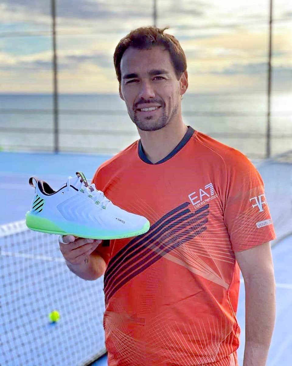 ファビオ・フォニーニのインスタグラム：「I’m so happy to announce that I have partnered with K-Swiss Tennis! I will be wearing the Ultrashot 3, be sure to check it out! #adv」