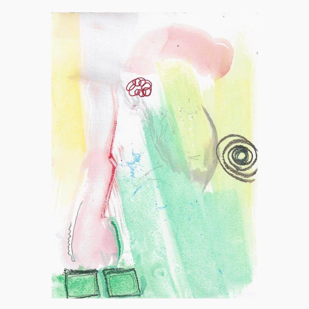 エミリー・スコットのインスタグラム：「The second in my series Frequency, explores the resonance we have with others we meet along our way. Swirls in the image represent the inward journey taken to come into greater power and friendship with ourselves. Overall the paintings explore the energetic effect we have on each other, each relationship has its own sound, it’s own song ⚡️✨✨🎨」