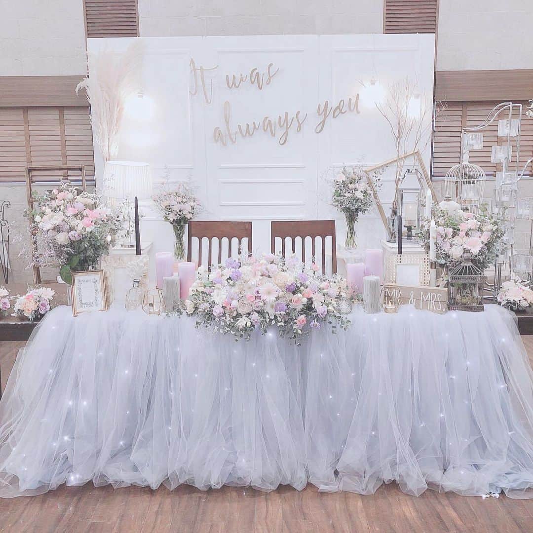 ケーキ前 装花 ウェルカムスペース 高砂 結婚式