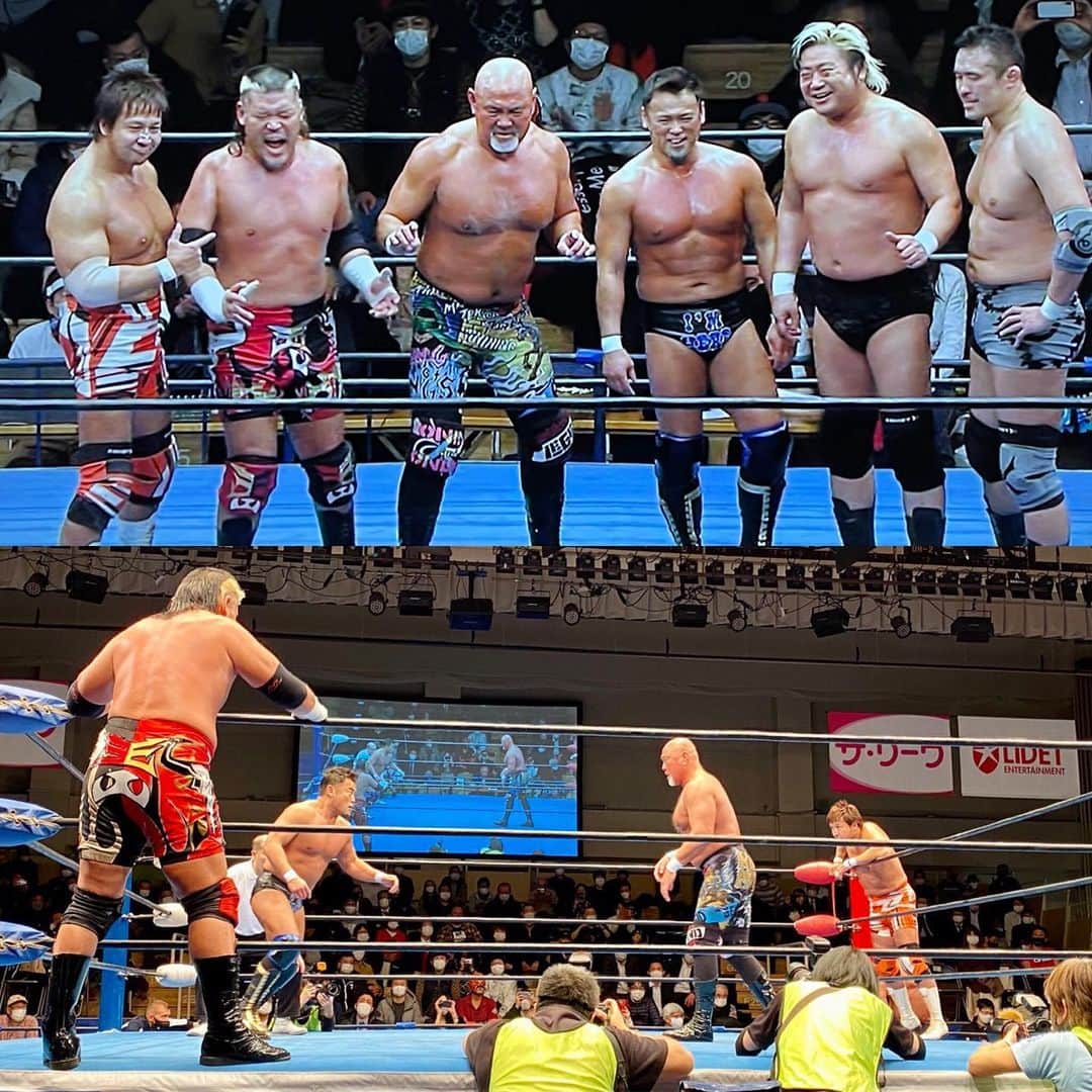 のインスタグラム：「試合をしていて懐かしい感覚。  いいね！  それぞれの背中を見せていく。  6人いれば6人の背中 僕は僕の道 #ジャイアント馬場 追善興行 #GLEAT #LIDET」