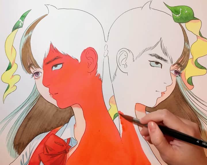 門小雷のインスタグラム：「Coloring.  Join my Patreon for full length videos. www.patreon.com/littlethunder」