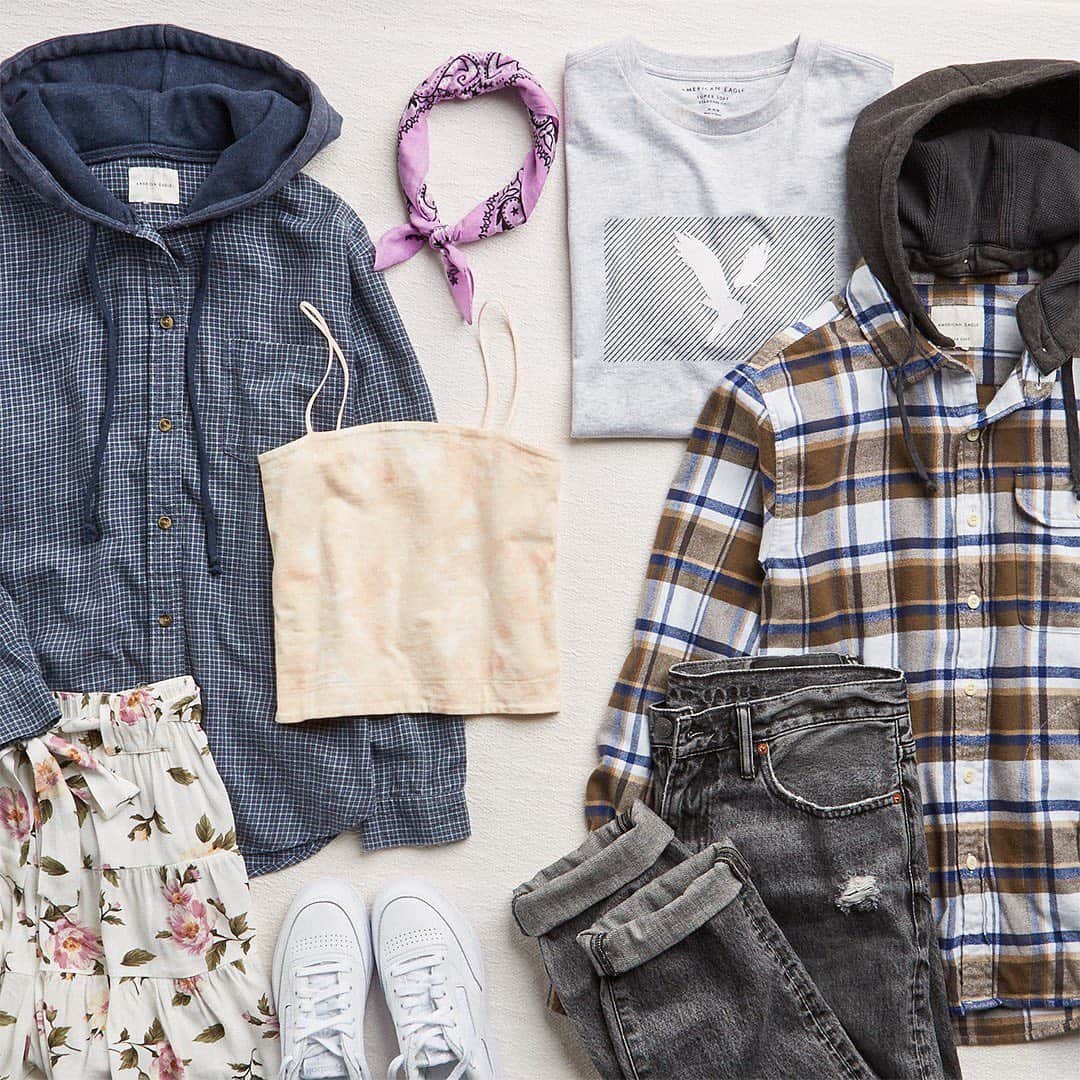 American Eagleのインスタグラム：「Hooded flannels are everyone’s favorite top. No cap.」