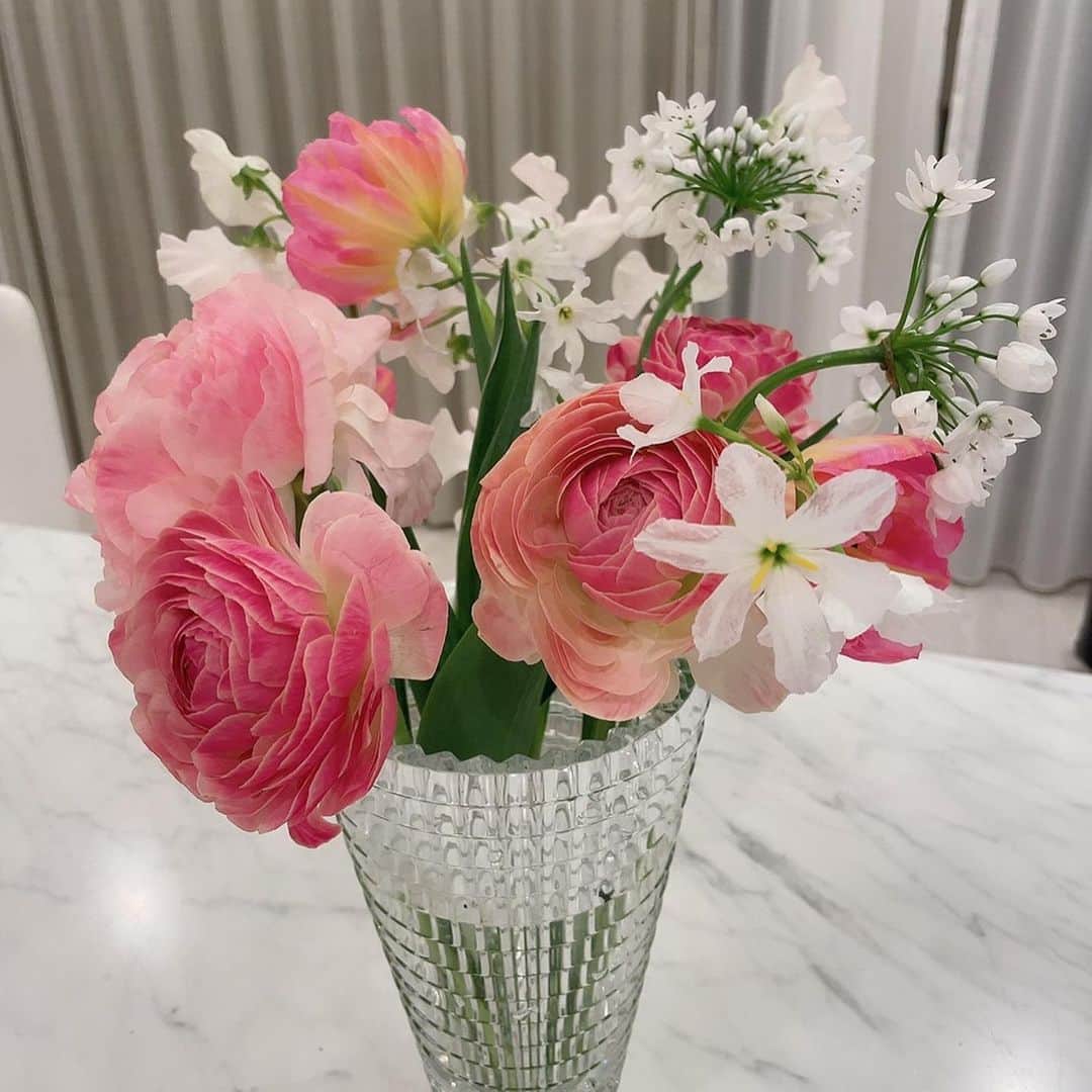 アレクサンダーさんのインスタグラム写真 - (アレクサンダーInstagram)「今週のお花❤️  #お花 #良い匂い #バカラ #ラナンキュラス #チューリップ #スィートピー」2月5日 0時21分 - alexanderfriends