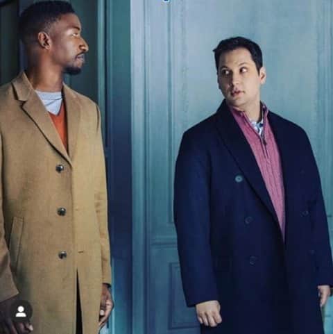 マット・マクゴリーのインスタグラム：「That look you give your friend when you see someone without a mask on in public. (This pic is from “Uncorked” on Netflix, but #MamoudouAthie and I are back together as besties in the upcoming Netflix show, #Archive81 😊) #tbt #UncorkedNetlix @netflixfilm」