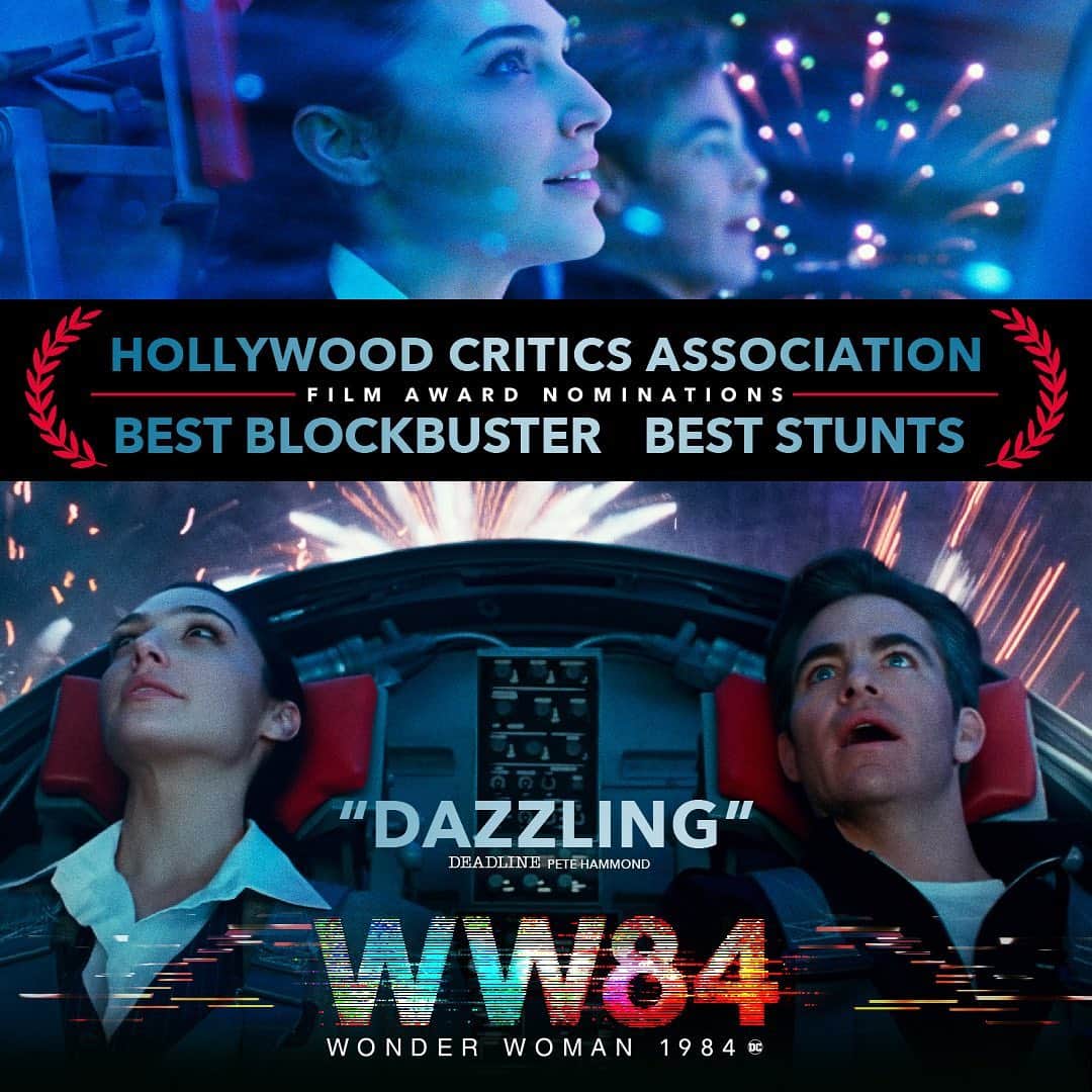Warner Bros. Picturesさんのインスタグラム写真 - (Warner Bros. PicturesInstagram)「The @hollywoodcriticsassociation has nominated #WonderWoman1984 for two awards, including Best Blockbuster and Best Stunts. Congratulations to the cast and crew! #HCAFilmAwards #WW84」2月5日 1時34分 - wbpictures