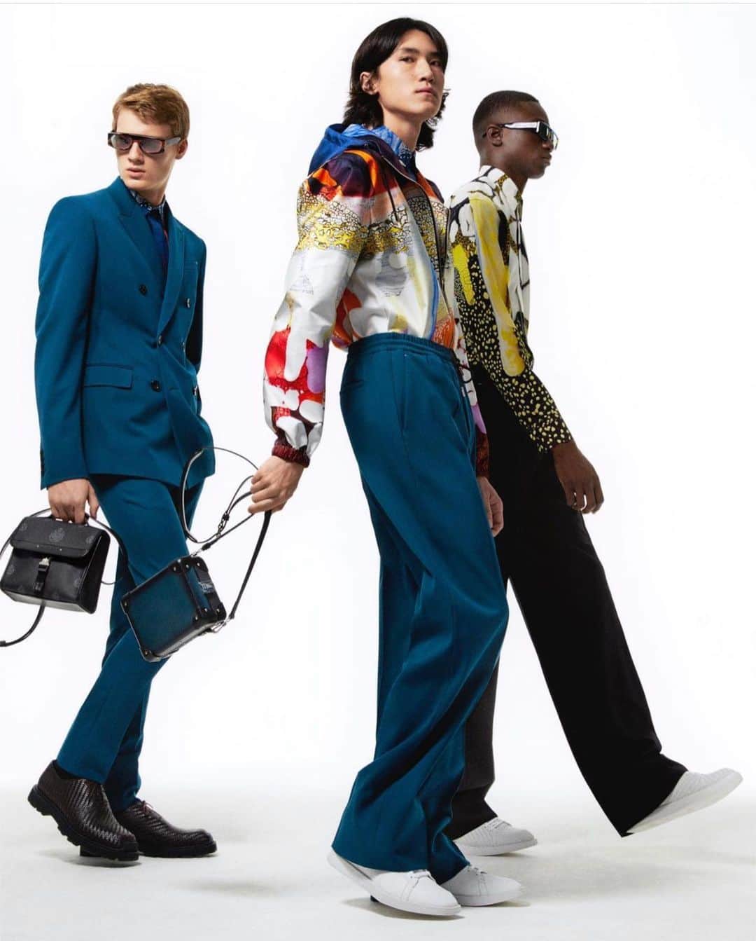 クリスヴァンアッシュのインスタグラム：「@BERLUTI SUMMER ´21 AVAILABLE NOW  WITH ARTWORKS BY BRIAN ROCHEFORT @energygloop  PHOTO @carlijnjacobs  STYLING @mauricionardi  ART DIRECTION @mmparisdotcom  CASTING @pg_dmcasting WITH @doums_gls @braien.vaiksaar @br_nk0  MAKE UP @satoko_paris  HAIR @josephpujalte  #berluti #krisvanassche #brianrochefort」