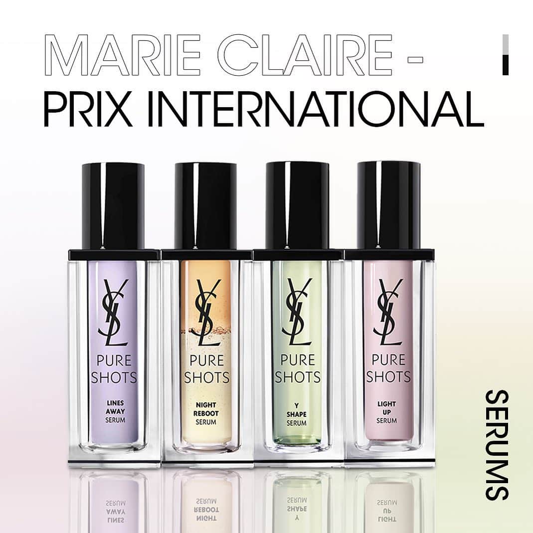 Yves Saint Laurent Beautyさんのインスタグラム写真 - (Yves Saint Laurent BeautyInstagram)「We’re proud to announce that the entire range of PURE SHOTS SERUMS won the coveted Prix International from Marie Claire Magazine. @marieclairefr 3 shots a day, 1 booster by night, or 4 very targeted serums, to create a barrier against daily urban life. Their compositions recharge skin with correcting elements, (thanks to botanicals from YSL Beauty’s Ourika Community Gardens), working in synergy with dermatological ingredients. Winning formulas to fight against all the signs of aging, caused by urban living.   "A real breakthrough in the field of skincare", Anastasia Kharitonova, Marie Claire Russia PURE SHOTS NIGHT REBOOT SERUM PURE SHOTS Y SHAPE SERUM PURE SHOTS LIGHT UP SERUM PURE SHOTS LINES AWAY SERUM #yslbeauty #marieclaire #pureshots」2月5日 2時42分 - yslbeauty