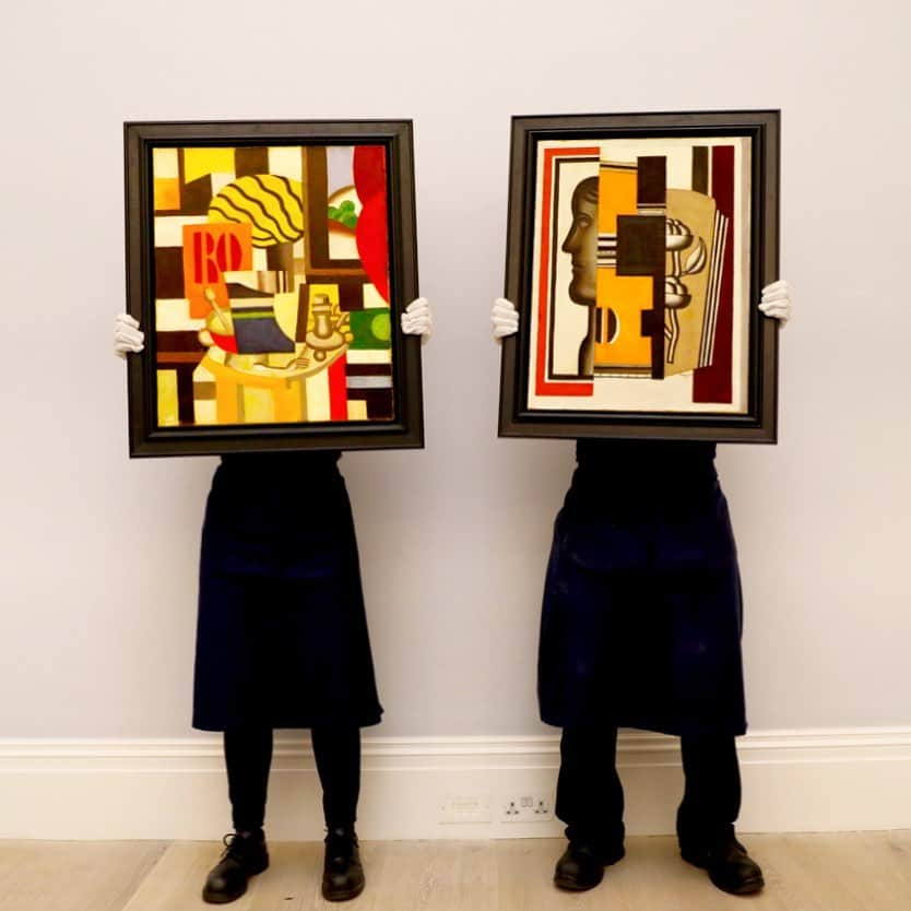 サザビーズさんのインスタグラム写真 - (サザビーズInstagram)「Happy birthday to #FernandLéger, born #OTD in 1881! 🎉These two show-stopping paintings by the  French artist also sold #OTD last year, making this double cause for celebration 👯  The works both came from the eminent collection of Roger Dutilleul, whose motto was ‘there is no such thing as abstract or figurative, there is just good painting’. An advocate for the avant-garde, he adorned the walls of his apartment with more than a hundred Cubist works.   To learn more about celebrated collections sold at Sotheby's in times past, click the link in bio. #SothebysCollections  *Please note, these images were taken in February 2020 before social distancing recommendations were introduced in the UK.  #SothebysHallofFame   #OTDatSothebys #SothebysImpMod #FernandLeger #Leger #ImpressionistArt #ModernArt」2月5日 3時17分 - sothebys