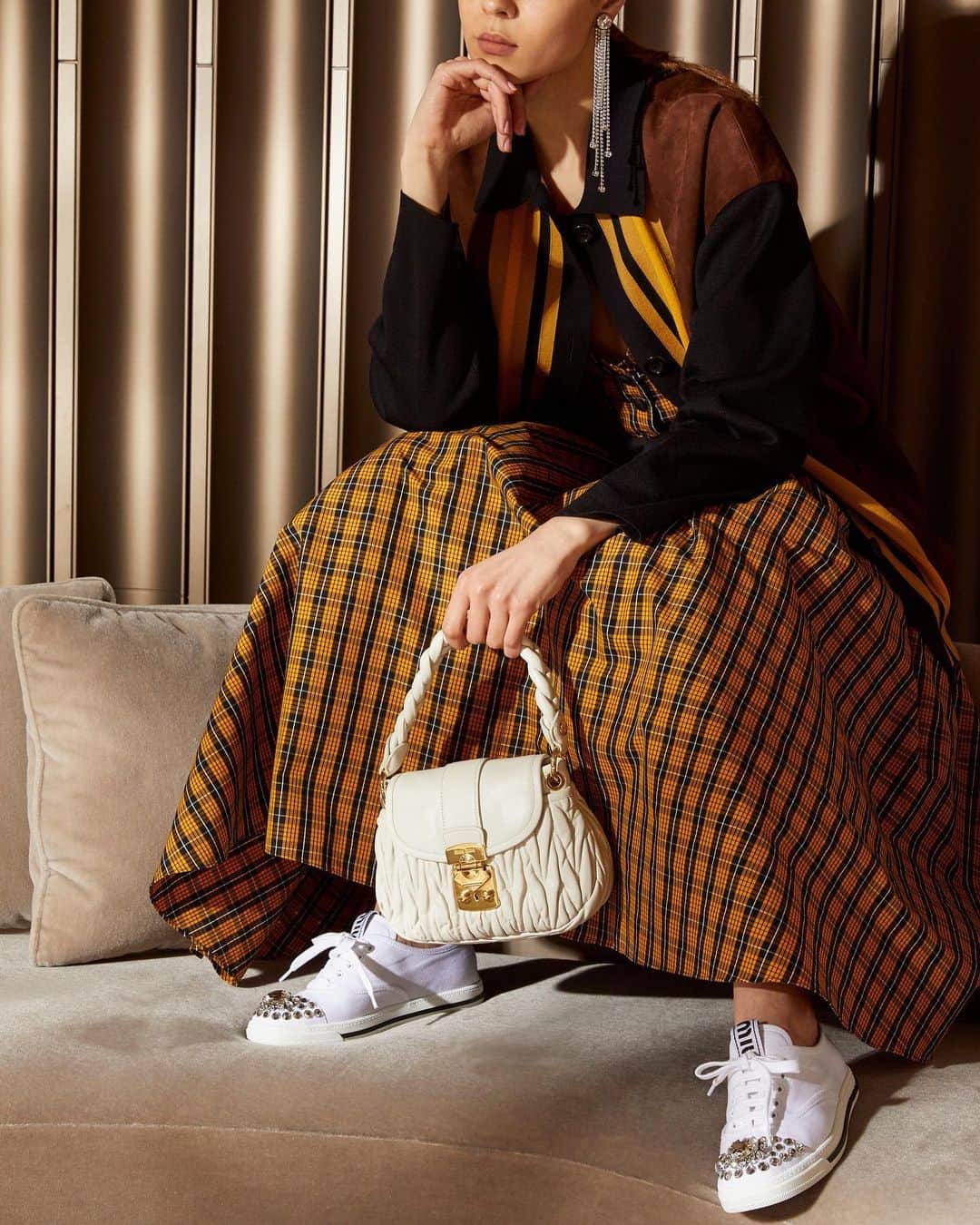 Harrodsのインスタグラム：「Join the @MiuMiu League.  Varsity-inspired ready-to-wear, exclusive accessories and more are now available to shop online.   Head to our link in bio »  #Harrods #HarrodsFashion #MiuMiuLeague  Our stores are closed but you can still discover the #WorldOfHarrods through Personal Shopping and online at harrods.com.」