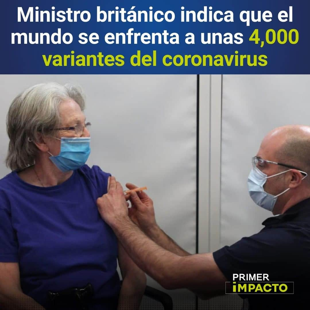 Primer Impactoさんのインスタグラム写真 - (Primer ImpactoInstagram)「El mundo se enfrenta a unas 4,000 variantes del SARS-CoV-2, el #virus que provoca el #covid19, según informó este jueves el ministro británico de Vacunación, Nadhim Zahawi.  Estas variantes ponen a prueba la eficacia de las #vacunas, por lo que las farmacéuticas y los gobiernos están buscando estrategias para mejorarlas.  Sin embargo, según Zahawi, es muy poco probable que las vacunas actuales no funcionen contra esos cambios en el virus.  Más de este tema en el link de nuestra biografía.  #PrimerImpacto」2月5日 3時42分 - primerimpacto