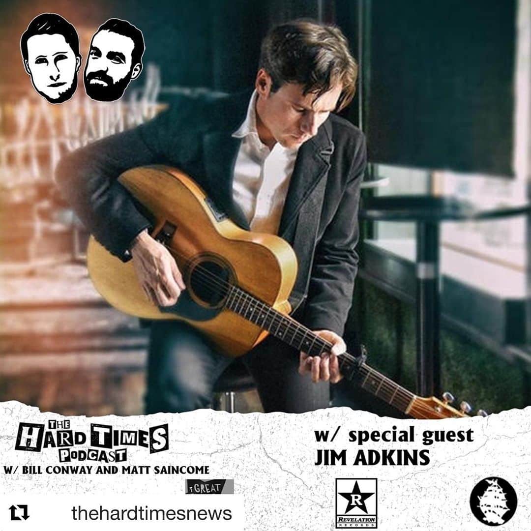 ジム・アドキンスのインスタグラム：「I made it to hard times podcast. Putting link to episode in my bio for now. Hilarity ensues.」