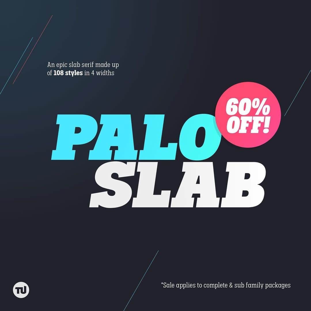 myfontsさんのインスタグラム写真 - (myfontsInstagram)「📷 by @typeunion: New font alert 🚨 Palo slab is an epic font family made up of 108 styles! Currently with 60% off on @myfonts for a limited time.  . . . #font #fontsale #typefoundry #type #typography #typeface #typelovers #typedesign #goodtype #typefacedesign #typematters #thedesigntip #thedailytype #instatype #welovetype #fontmatters #logo #design #typespire #typetopia」2月5日 5時37分 - myfonts