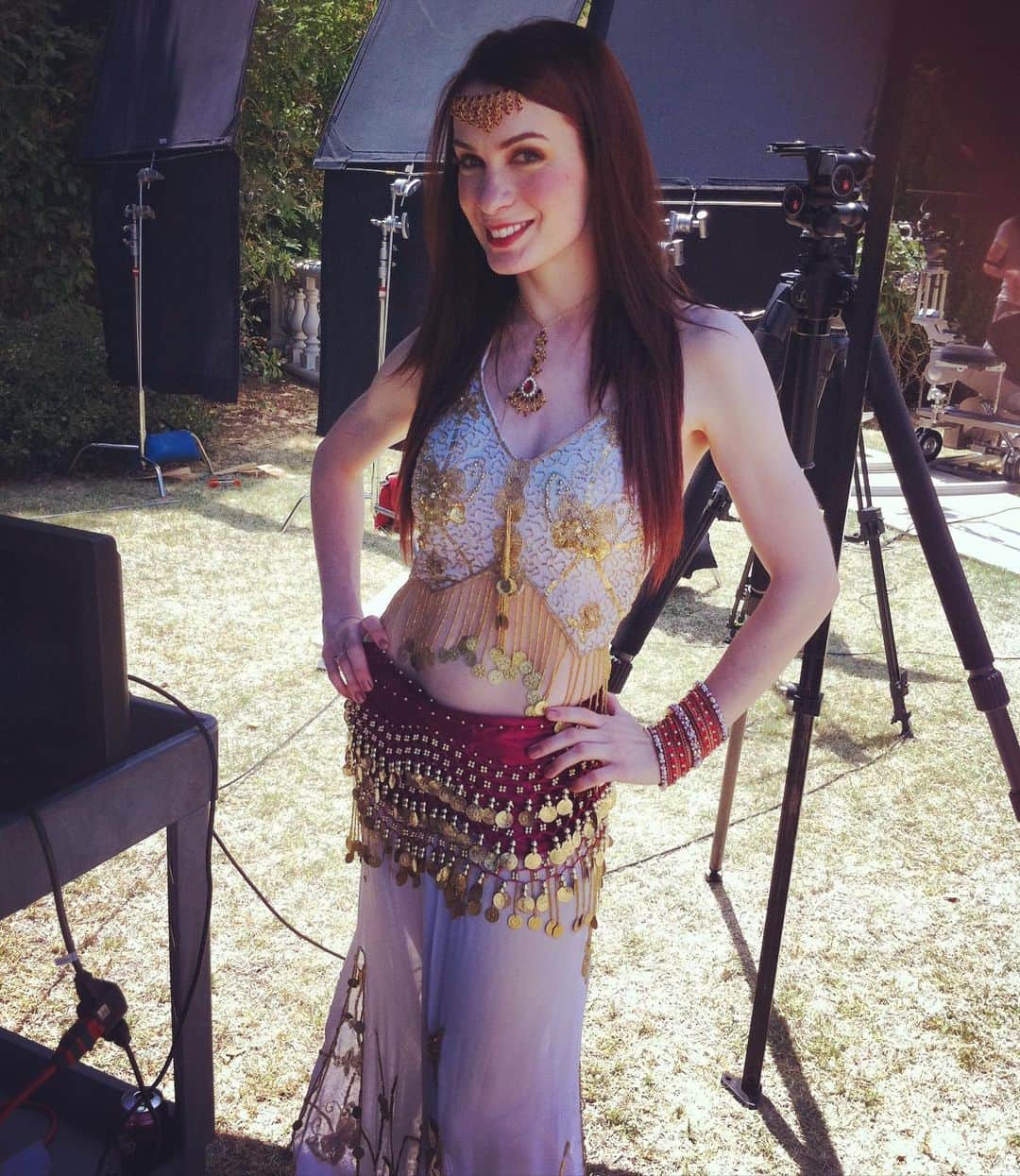 フェリシア・デイのインスタグラム：「#throwbackthursday on the set of my music video for Game On. Bollywood themed gamer music FTW!」