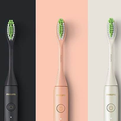 Philips Sonicareのインスタグラム：「Philips One by Sonicare is now available in Rechargeable with 3 fresh new colors! Which One do you like best: Shimmer 💖 Snow ❄️ or Shadow 🌚? Tap to shop.」