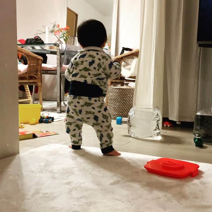 DJ MEGURUのインスタグラム：「一歳を前に…  ついに…  ついに…  立ったー🥺🥺🥺  #そして最後に自画自賛 #記念すべき日だからポストしとく #みこたろう」