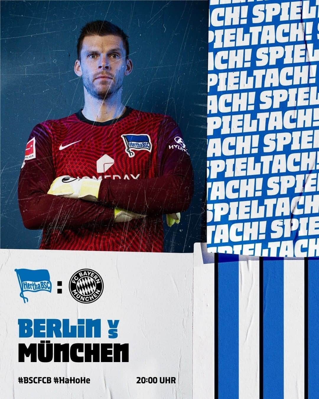 ヘルタ・ベルリンのインスタグラム：「To-Do-Liste für diesen Freitag: #BSCFCB! 🔵⚪️ Erkämpft euch die Punkte, Jungs! 💪💪 . . #HaHoHe #herthabsc」