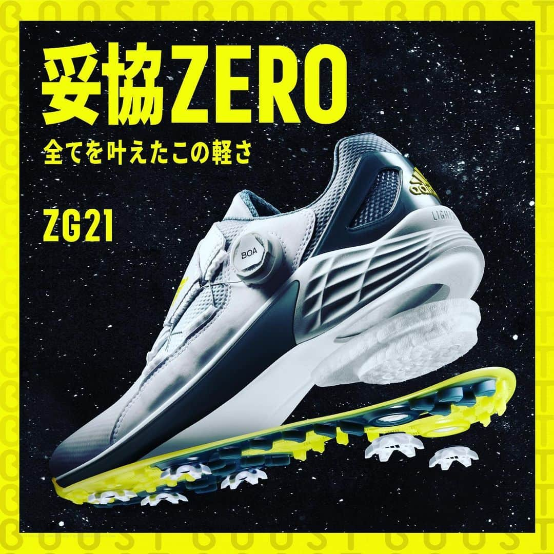 岡山絵里のインスタグラム：「. 2月19日発売!! #アディダスゴルフ #ZG21 #妥協ゼロ #teamadidas #createdwithadidas  @adidasgolf  @adidastokyo  . スパイクシューズだけど コードカオスのような 履きやすさも 兼ね備えてる👀!! BOAの部分も特殊で 締め付け感なし でも 足はしっかりホールドされます ほんとにオススメ✨ . . 快適なゴルフライフに ぴったりのゴルフシューズです✨」