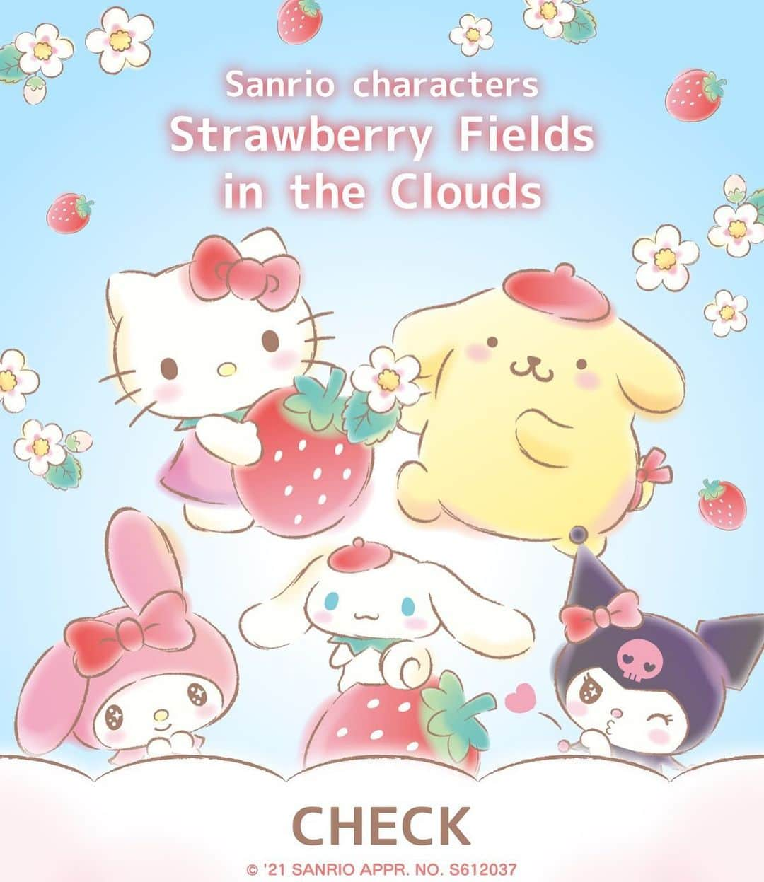 LINE Cameraさんのインスタグラム写真 - (LINE CameraInstagram)「Fluffy and juicy 😋❤️ Go strawberry picking with Hello Kitty and her friends 🍓☁️ . #linecamera #lineカメラ #라인카메라 #sanrio #サンリオ #hellokitty #ハローキティ #mymelody #クロミ #kuromi #キキララ #リトルツインスターズ #littletwinstars #cinamoroll #シナモロール #pompompurin #ポムポムプリン #pochacco #ポチャッコ #tuxedosam #タキシードサム #いちご #苺 #strawberry #可愛い #cute #スタンプ #stamp #stamps」2月5日 12時03分 - linecamera_official