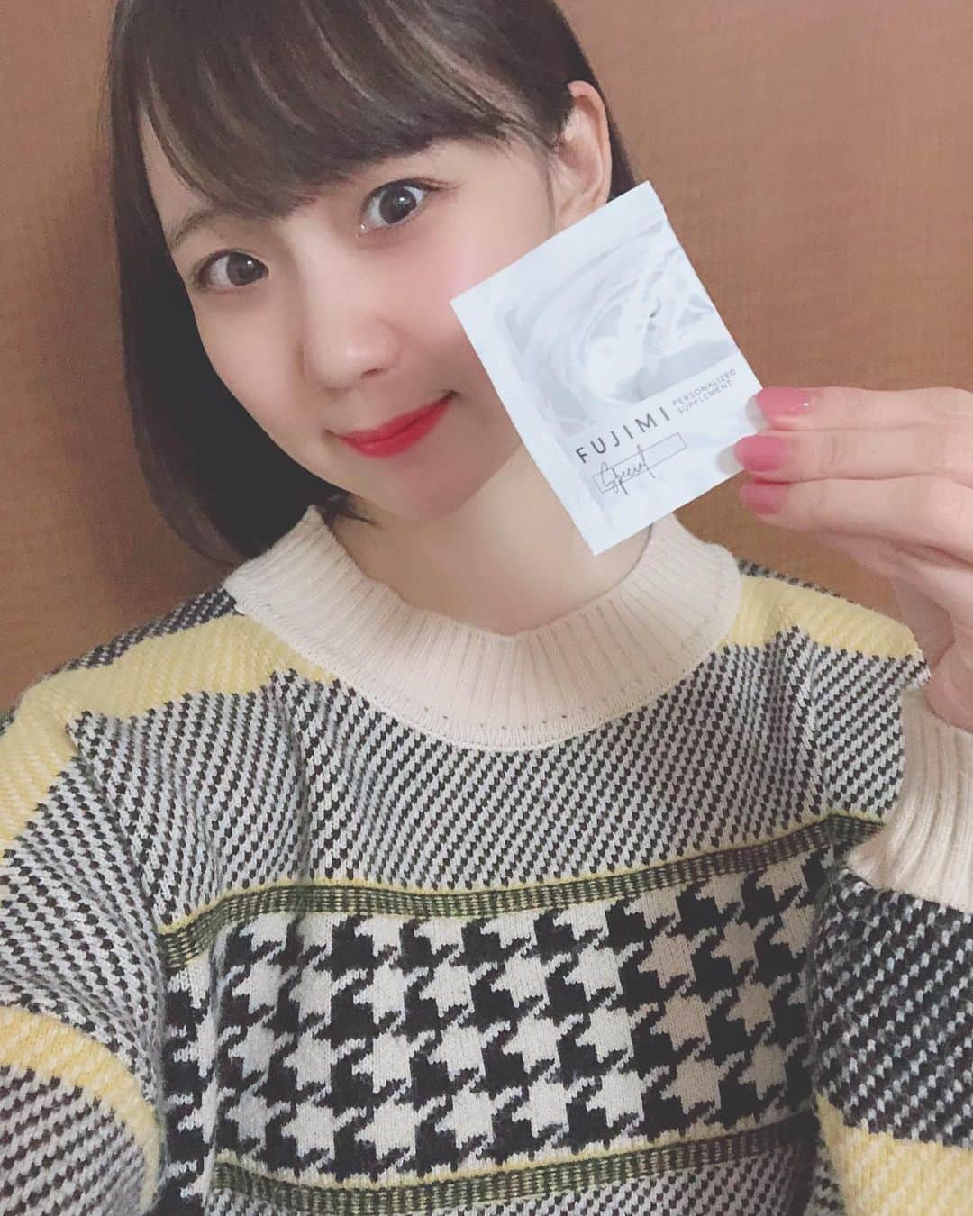大段舞依のインスタグラム：「﻿ ﻿ ずっと愛用中 @fujimi_official サプリ💊﻿ ﻿ 寒暖差とマスクでお肌が荒れぎみだったから﻿ 美容診断してカスタマイズして頂きました^ ^﻿ その結果で自分に合ったサプリを処方して﻿ くれるから今は、お肌と仲良しこよし🥰﻿ ﻿ パックも愛用中なんだけどパック外した後の﻿ モチモチ感がこりゃまた最高♡﻿ ﻿ ﻿ #FUJIMI #美容 #pr #パーソナライズサプリ﻿ #パーソナライズマスク #愛用﻿ ﻿」