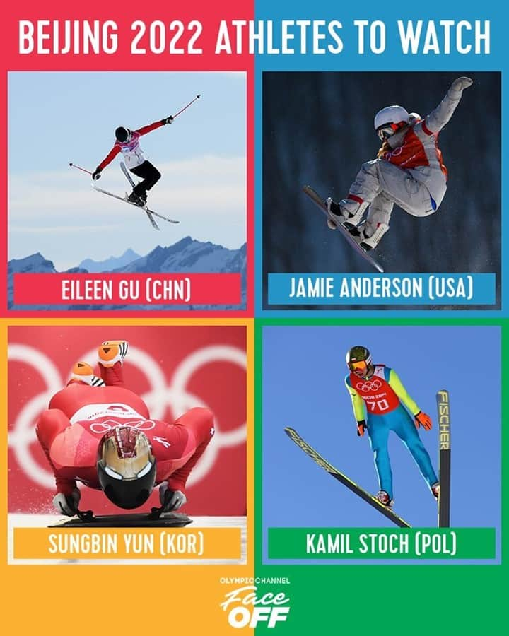 オリンピックさんのインスタグラム写真 - (オリンピックInstagram)「The countdown to @Beijing2022 is officially underway, but who are the athletes you need to keep an eye on? Check out our picks, and vote for your favourite via our Insta stories!  @eileen_gu_ 🇨🇳  @jamieanderson 🇺🇸  @kamilstochofficial 🇵🇱  @sungbin_yun 🇰🇷  #FaceOff」2月6日 4時00分 - olympics