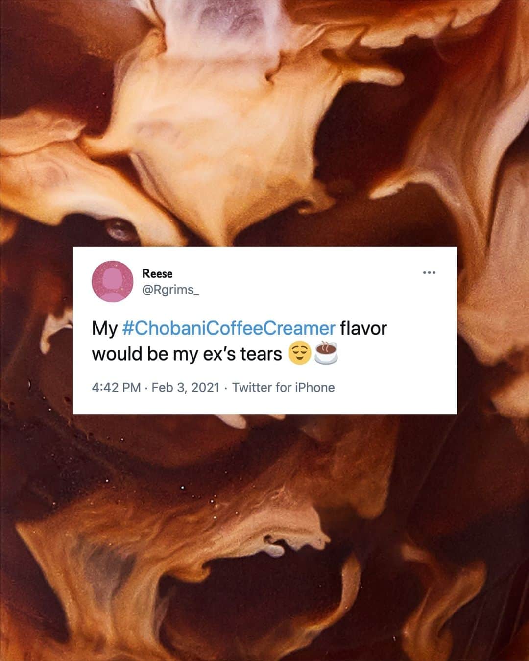 Chobaniのインスタグラム：「They’ll *really* be crying when you win that $75,000 😇 Tell us your dream #Chobani Coffee Creamer flavor for the chance to win big.  * * Link in bio to enter ☝️ #chobanicoffeecreamer  NO PURCHASE NECESSARY. Enter Contest by: 2/28/21. To enter and for Official Rules, visit chobanicoffeecreamer.com.」