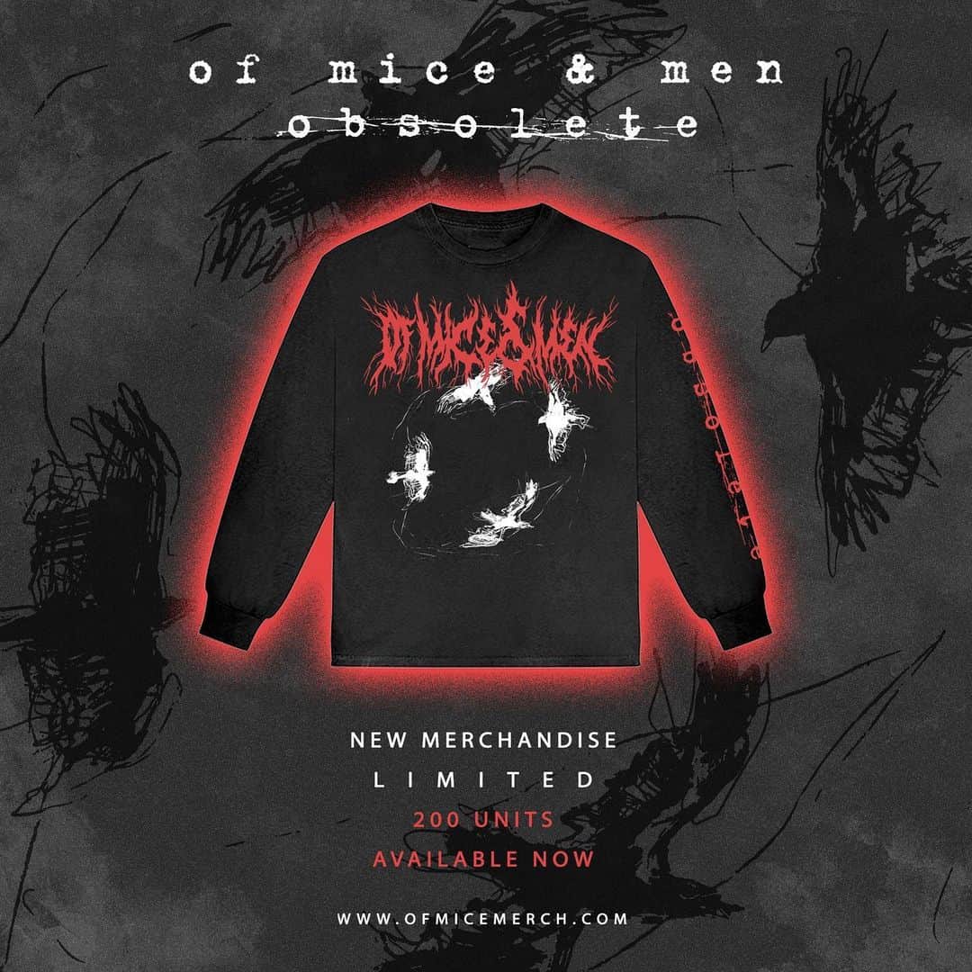 Of Mice & Menのインスタグラム：「Limited Obsolete long sleeve available now!   ➡️ OFMICEMERCH.COM ⬅️」