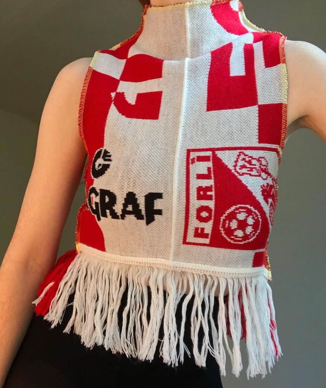 のインスタグラム：「This week our patternmakers Maria, Anna, Emelie, Kim and Angelica created a 12-piece capsule made from reworked vintage football scarves using a patchwork technique. Follow the process on our insta stories and check out the collection at weekdaystudiomade.bigcartel.com」