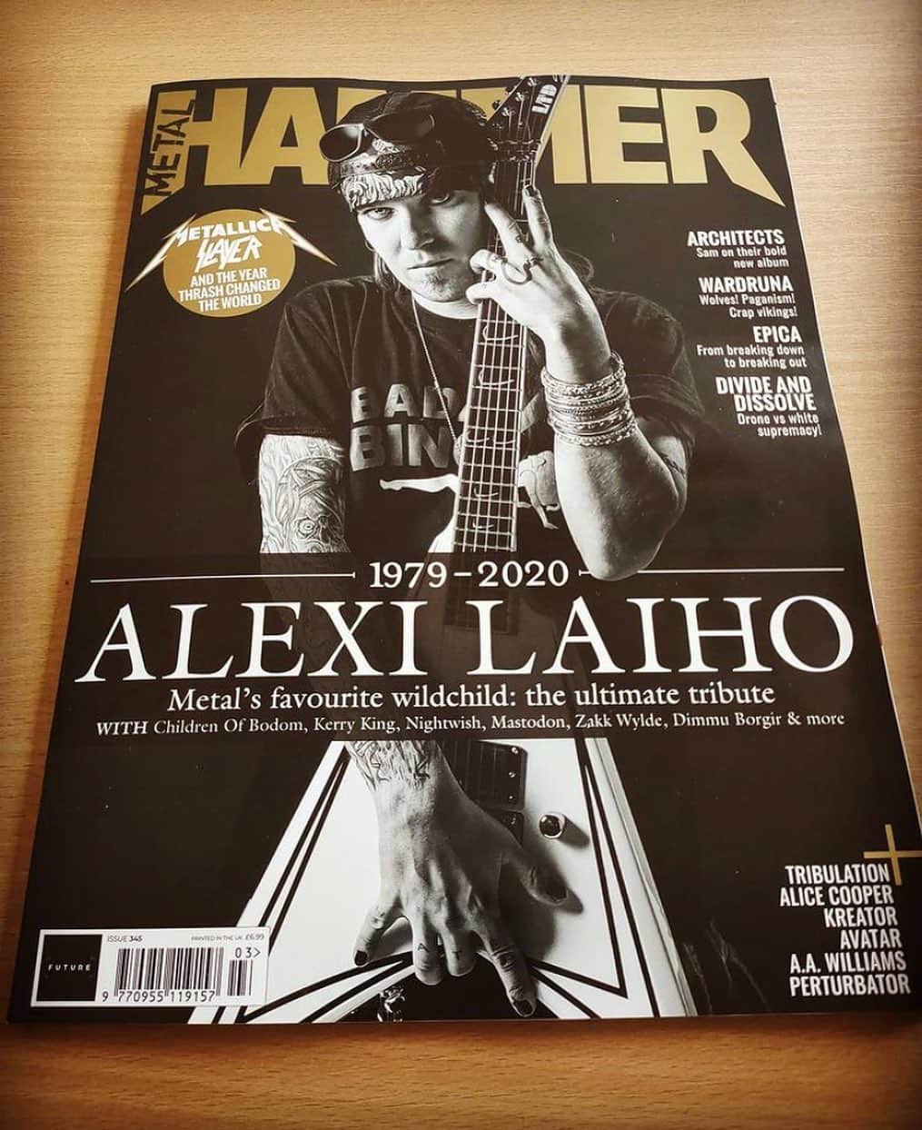METAL HAMMERのインスタグラム：「Who has their copy of our Alexi Laiho tribute already? Tag us and we’ll share! Order your copy now via the link in our bio (Photo credit: @dazzshallperish) #AlexiLaiho #ChildrenOf Bodom」