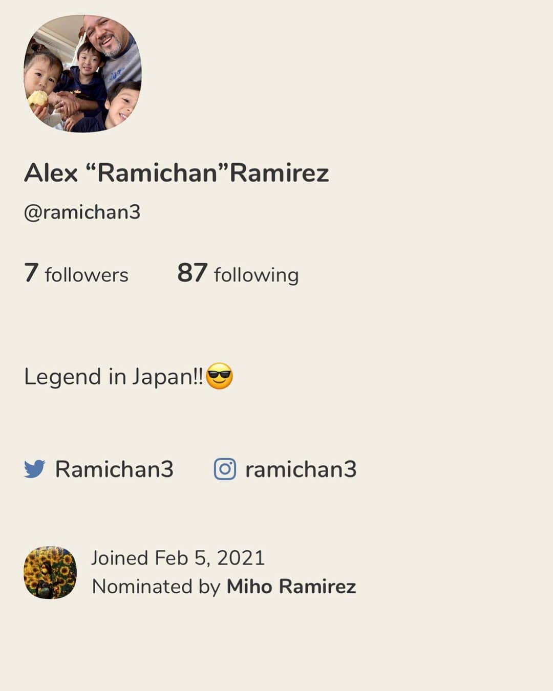 アレックス・ラミレスさんのインスタグラム写真 - (アレックス・ラミレスInstagram)「I like to inform you that I have joined this app that it’s called Clubhouse and it looks amazing! Thank you so much for following me here let’s get on air 😀」2月5日 19時42分 - ramichan3