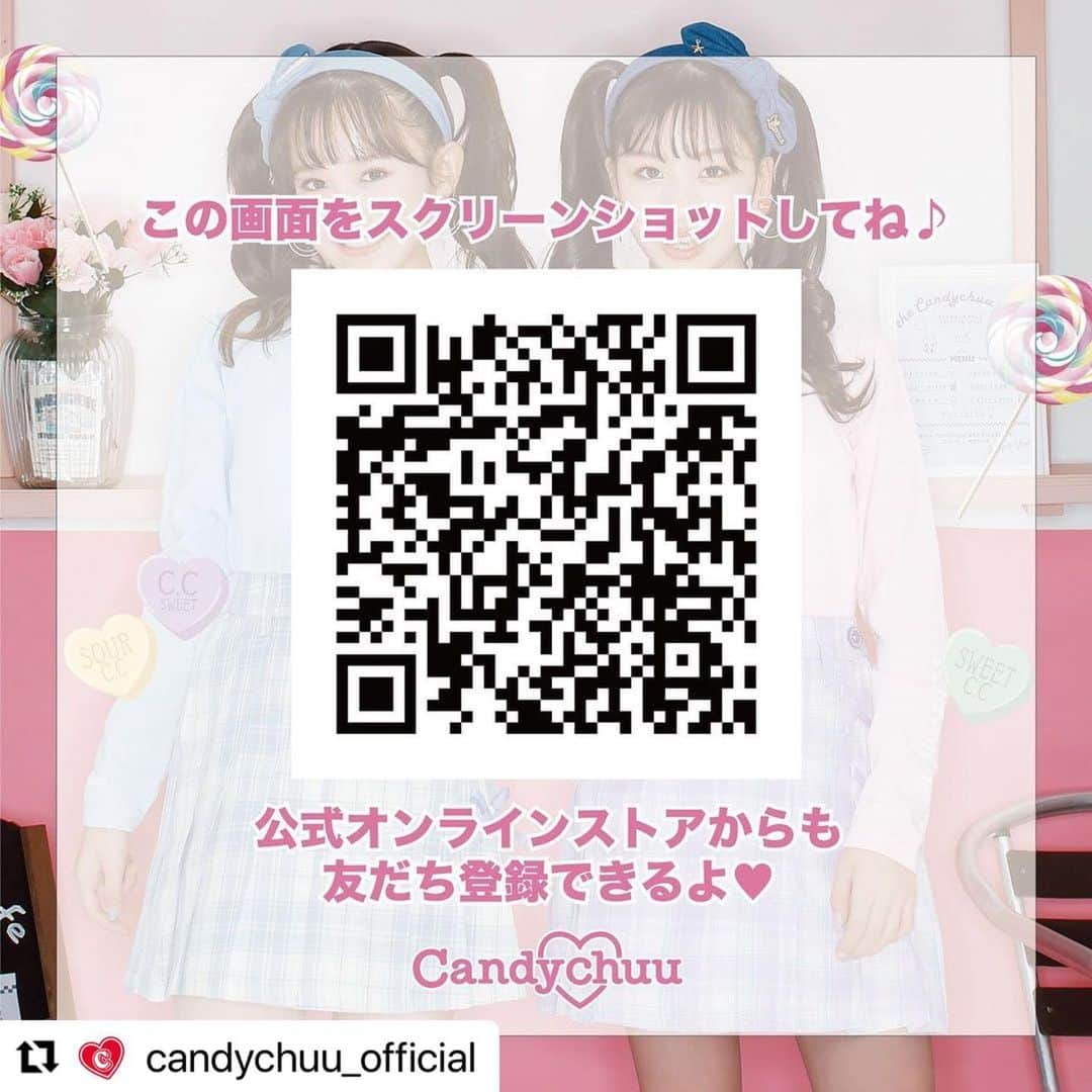 中田華月さんのインスタグラム写真 - (中田華月Instagram)「#Repost @candychuu_official with @make_repost ・・・ NEWS📢💓✨ . LINE@ (ラインアット)はじめました💓 . お友達限定で‼️ キャンディチュウ公式オンラインで使える ¥500オフクーポンをプレゼント中♪ ※3.000円以上のお買い物で使用可 . 新作アイテムやイベント情報を配信するので ぜひお友達 (登録) になってね😘➰💋 . . ୨୧┈┈┈┈┈┈┈┈┈┈┈┈┈┈┈┈┈┈୨୧ 【友だち追加方法】 スライド2枚目の QRコード画像をスクリーンショットして LINEの「友だちを追加」で QRコードを読み込んでね♡ . candychuu公式オンラインストアからも 友だち登録できるよ！ ୨୧┈┈┈┈┈┈┈┈┈┈┈┈┈┈┈┈┈┈୨୧ . . #キャンディチュウ #CandyChuu #CCチャージ #キャンチュウコーデ #LINEアット #ラインアット #line友だち登録お願いします #LINE登録 #双子コーデ #双子の日 #お友達限定」2月5日 19時42分 - hachan0925