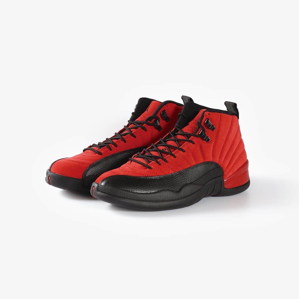 KICKS LAB. [ Tokyo/Japan ]のインスタグラム：「NIKE l "AIR JORDAN 12 RETRO REVERSE FLU GAME" Varsity Red/Black l Available in Store and Online Store. #KICKSLAB #キックスラボ」